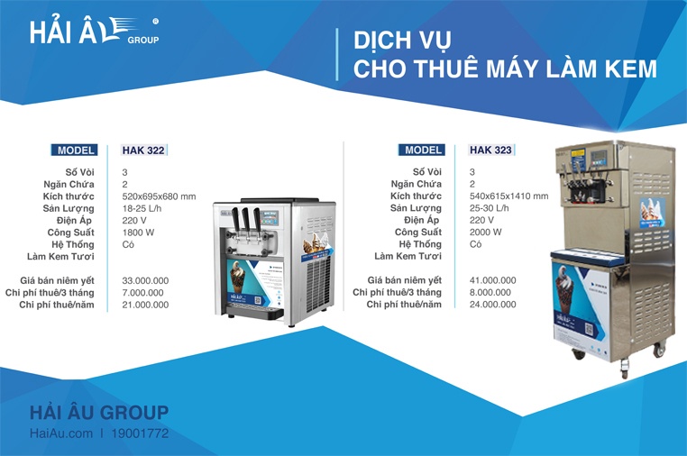 Cho Thuê Máy Làm Kem Tươi Hải Âu