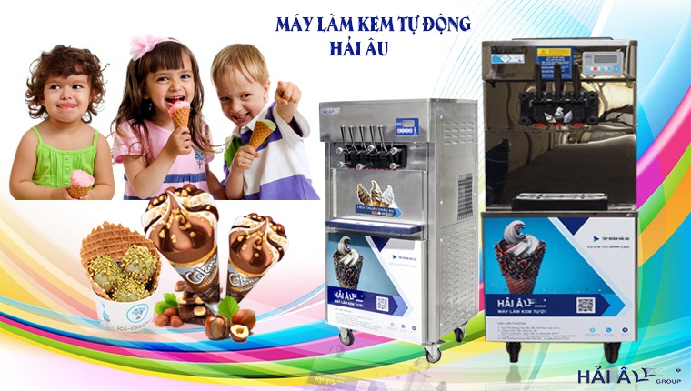 Máy làm kem tự động Hải Âu tiện lợi, dễ sử dụng