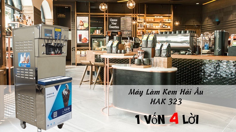 máy làm kem hải âu hak323 1 vốn 4 lời