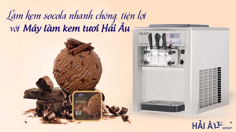 Làm kem socola với máy làm kem hải âu