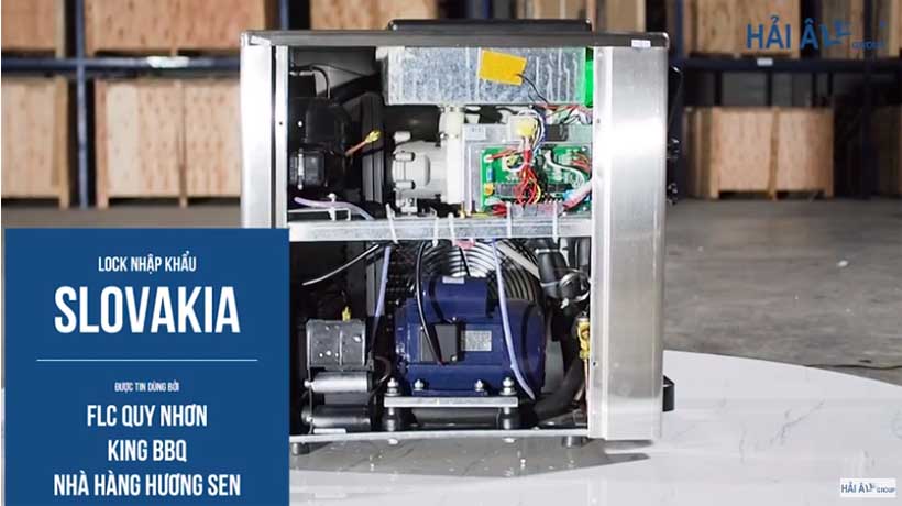 Máy làm kem tươi Hải Âu sử dụng linh kiện nhập khẩu theo tiêu chuẩn Châu Âu Máy làm kem tươi trái cây